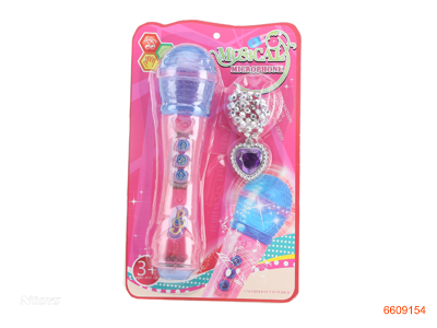 MICROPHONE W/LIGHT/MUSIC/NECKLACE W/O 3AAA BATTERIES