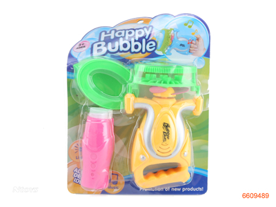 BUBBLE GUN W/LIGHT/MUSIC W/O 3AA BATTERIES.2COLOUR