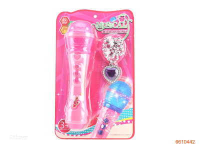 MICROPHONE W/MUSIC/LIGHT/NECKLACE W/O 2AAA BATTERIES