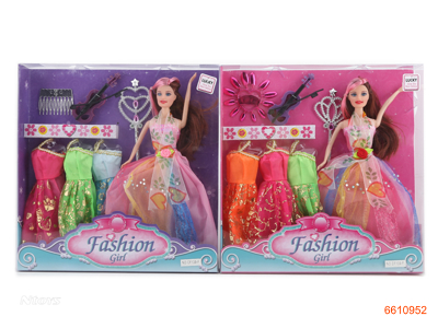 11''SOLID BODY FASHION DOLL SET.2ASTD