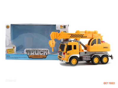 F/P CONSTRUCTION TRUCK W/LIGHT/MUSIC/3*AG13 BATTERIES