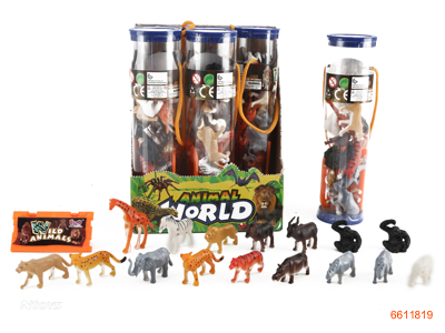 SOLID BODY ANIMAL SET.1PCS/PVC CONE,6PVC CONE/DISPLAY BOX