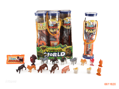 SOLID BODY ANIMAL SET.1PCS/PVC CONE,6PVC CONE/DISPLAY BOX