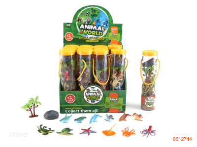SOLID BODY ANIMALS SET,1PCS/PVC CANISTER,12PVC CANISTER/DISPLAY BOX.6ASTD