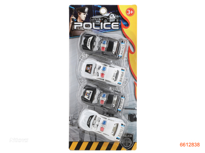 P/B POLICE CAR.4PCS.2ASTD.2COLOUR