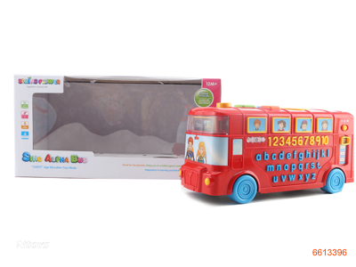 B/O CARTOON BUS,W/LIGHT/MUSIC/SOUND W/O 3AA BATTERIES