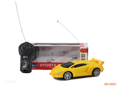 1:26 2CHANNELS R/C CAR W/O 3AA BATTERIES IN CAR,2AA BATTERIES IN CONTROLLER.2COLOUR