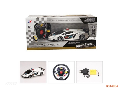 1:16 5CHANNELS R/C POLICE CAR W/4.8V BATTERIES IN CAR/CHARGER W/O 3AA BATTERIES IN CONTROLLER.2COLOUR