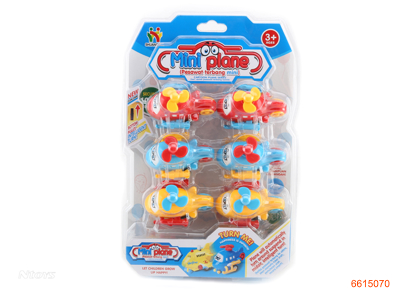 WIND UP PLANE.6PCS.3COLOUR