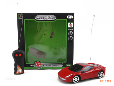 1:24 2CHANNELS R/C CAR W/O 3AA BATTERIES IN CAR,2AA BATTERIES IN CONTROLLER.2COLOUR