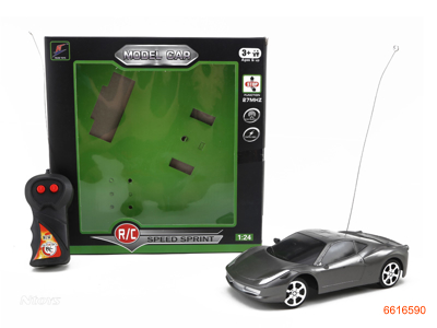 1:24 2CHANNELS R/C CAR W/O 3AA BATTERIES IN CAR,2AA BATTERIES IN CONTROLLER.2COLOUR