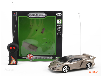 1:24 2CHANNELS R/C CAR W/O 3AA BATTERIES IN CAR,2AA BATTERIES IN CONTROLLER.2COLOUR