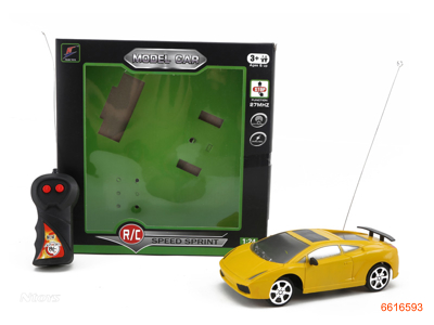 1:24 2CHANNELS R/C CAR W/O 3AA BATTERIES IN CAR,2AA BATTERIES IN CONTROLLER.3COLOUR