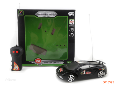 1:24 2CHANNELS R/C RACE CAR W/O 3AA BATTERIES IN CAR,2AA BATTERIES IN CONTROLLER.3COLOUR