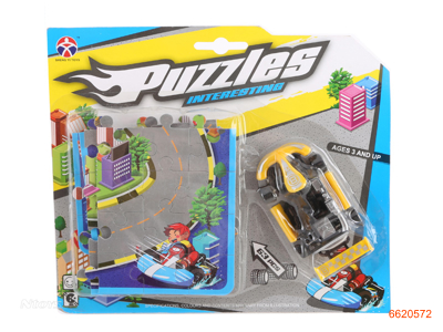 FREE WHEEL CAR AND PUZZLE.3COLOUR
