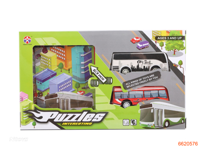 FREE WHEEL BUS AND PUZZLE.3COLOUR.3ASTD