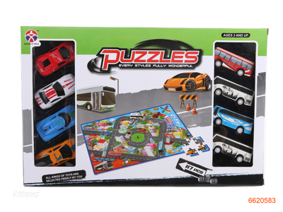 FREE WHEEL CAR AND PUZZLE