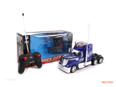 4CHANNELS R/C TRUCK W/LIGHT W/O 4AA BATTERIES IN CAR,2AA BATTERIES IN CONTROLLER.2COLOUR