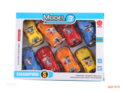 P/B POLICE CAR.8PCS.2ASTD.4COLOUR