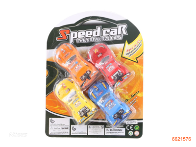 P/B RACE CAR.4PCS.2ASTD.4COLOUR