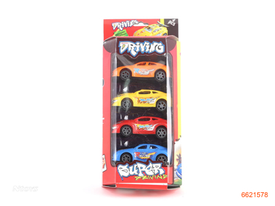 P/B RACE CAR.4PCS.2ASTD.4COLOUR