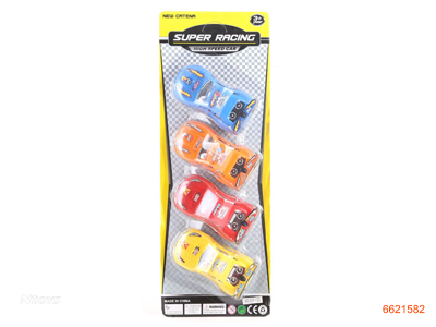 P/B RACE CAR.4PCS.2ASTD.4COLOUR