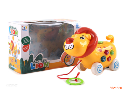 PULL LINE LION W/LIGHT/MUSIC/PROJECTION W/O 3AA BATTERIES