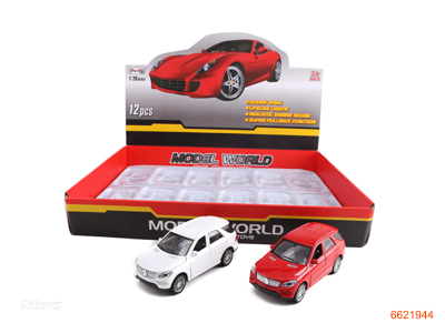 1:28 PULL BACK DIE-CAST CAR W/LIGHT/MUSIC.12PCS/BOX