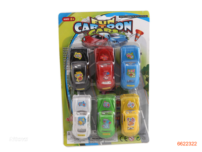 P/B CAR.6PCS.6ASTD.6COLOUR