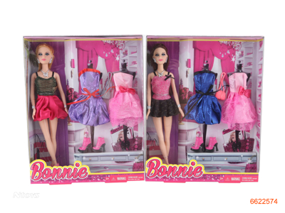 11.5''SOLID BODY FASHION DOLL.2ASTD