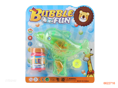 BUBBLE GUN W/LIGHT/2*AG3 BUTTON BATTERIES.2COLOUR