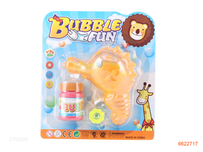 BUBBLE GUN W/LIGHT/2*AG3 BUTTON BATTERIES.2COLOUR