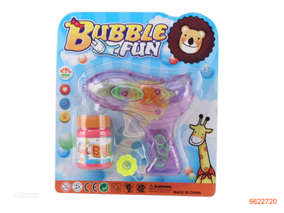 BUBBLE GUN W/LIGHT.2COLOUR