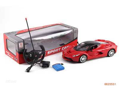 1:12 4CHANNELS R/C CAR W/LIGHT/4.8V BATTERIES IN CAR/CHARGER W/O 2AA BATTERIES IN CONTROLLER.2COLOUR