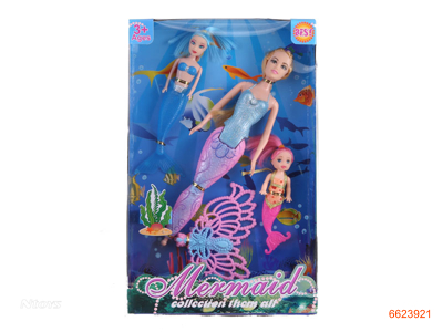 SOLID BODY FASHION DOLL SET W/LIGHT/7''FISH