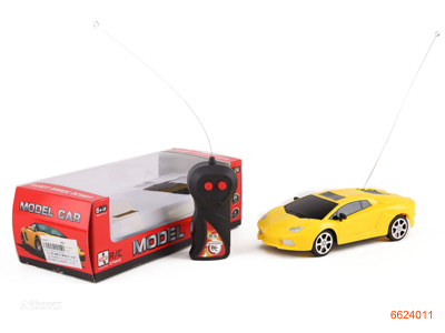 1:24 2CHANNELS R/C CAR W/O 3AA BATTERIES IN CAR,2AA BATTERIES IN CONTROLLER.2COLOUR