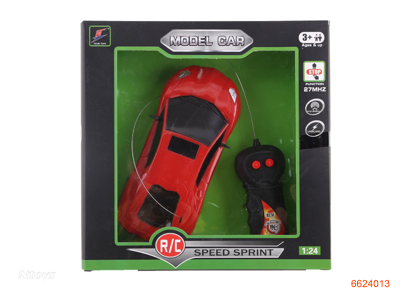 1:24 2CHANNELS R/C CAR W/O 3AA BATTERIES IN CAR,2AA BATTERIES IN CONTROLLER.2COLOUR