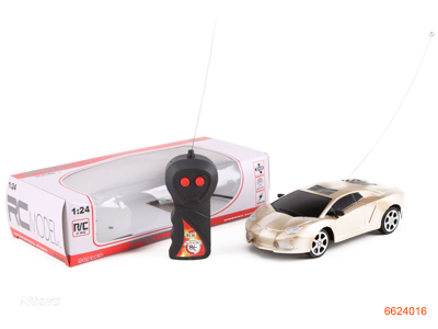 1:24 2CHANNELS R/C CAR W/O 3AA BATTERIES IN CAR,2AA BATTERIES IN CONTROLLER.2COLOUR