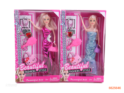 11''SOLID BODY FASHION DOLL SET.2ASTD