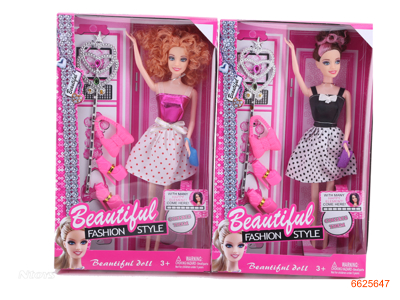 11''SOLID BODY FASHION DOLL SET.2ASTD