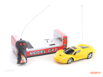 1:24 2CHANNELS R/C CAR W/O 3AA BATTERIES IN CAR,2AA BATTERIES IN CONTROLLER.2COLOUR