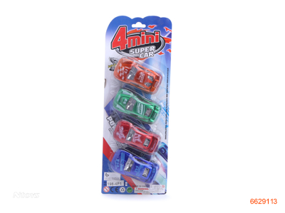 P/B RACE CAR.4PCS.6ASTD.6COLOUR