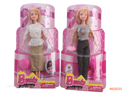 11''SOLID BODY FASHION DOLL.2ASTD