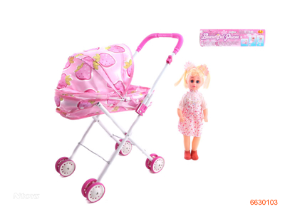 IRON STROLLER W/18''EMPTY BODY FASHION DOLL