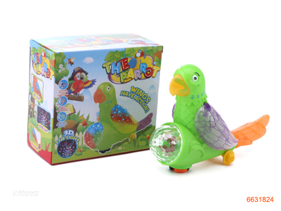 B/O CARTOON PARROT W/LIGHT W/O 3AA BATTERIES.2COLOUR