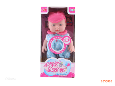 24CM VINYL DOLL W/6SOUNDS IC/3*AG13 BATTERIES 2COLOUR