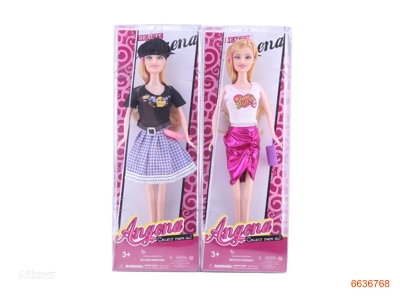 11.5''SOLID BODY FASHION DOLL.2ASTD