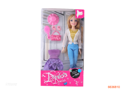 11.5''SOLID BODY FASHION DOLL SET.1ASTD