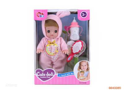 13''BABY DOLL SET W/MUSIC/3*AG13 BATTERIES.4COLOUR