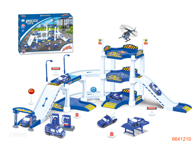 PARKING LOT W/1PCS FREE WHEEL PLANE AND 3PCS FREE WHEEL CAR